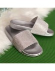 Rhinestone kobiety kapcie klapki japonki letnie kobiety kryształ diament Bling plaża slajdy sandały buty w stylu casual Slip On 