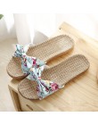 Suihyung nowe kobiety letnie klapki plażowe oddychająca pościel klapki japonki kobiece na co dzień lniane kapcie sandały kwiatow