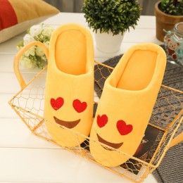 Buty damskie pantofle miękkie aksamitne kryty piętro wyrażenie trampki śliczne Emoji domu buty miękkie dno zimowe ciepłe buty do