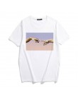 Michała anioła a capella Sistina Harajuku Ulzzang Tumblr kobiety koszulka lato śmieszne druku Hip-Hop koszulka Streetwear na co 