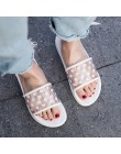 Yu Kube klapki na lato buty kobieta 2019 Polka kropki przezroczyste Peep Toe klapki japonki jasne kobiety na zewnątrz mieszkania