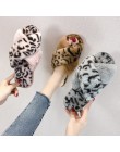 COOTELILI zimowe damskie pantofle domowe z Faux futro moda ciepłe buty kobieta płaskie buty wsuwane kobiet slajdy Leopard Plus r