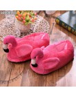 Mecebom zimowe Flamingo damskie buty muły ciepłe kapcie 2022 W Flip Flop platformy Cartoon Slip on futro pluszowe boże narodzeni