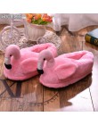 Mecebom zimowe Flamingo damskie buty muły ciepłe kapcie 2022 W Flip Flop platformy Cartoon Slip on futro pluszowe boże narodzeni