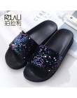 POLALI 2018 kobiety lato domu kapcie klapki japonki Peep Toe sandały Glitter sandały platformy buty damskie zapatos mujer