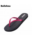 Bailehou moda kapcie damskie na co dzień płaskie buty klapki japonki plaży sandały Slip On slajdy cukierki kolor panie buty płas