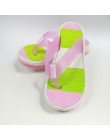 Kobiety lato klapki japonki na co dzień plaża stringi kapcie nowe damskie płaskie buty damskie platforma mieszane kolor moda par