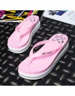 Kobiety lato plaża miękkie buty na koturnie klapki japonki płaskie platformy kapcie prezent