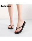Bailehou kobiety klapki japonki klapki plażowe sandały proste Slip On panie slajdy kobiety płaskie buty sandały na platformie ko