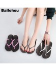 Bailehou kobiety klapki japonki klapki plażowe sandały proste Slip On panie slajdy kobiety płaskie buty sandały na platformie ko