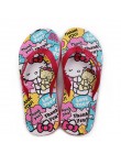 Oukahui Hello Kitty Cartoon nowych kobiet klapki japonki plaża wypoczynek piękny dom sandały kobieta buty Hello Kitty dziewczyny