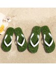 Kobiety męskie buty płaskie kapcie kąpielowe letnie sandały pantofle na zewnątrz para pantofli imitacja trawnik antypoślizgowe k