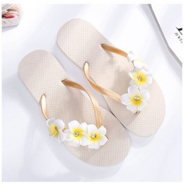 SUOJIALUN kobiety kapcie lato plaża sandały moda kwiat plaża antypoślizgowe na zewnątrz slajdy klapki japonki damskie buty