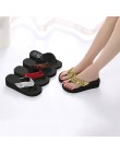 2018 kobiety cekiny kapcie plażowe klapki japonki sandały kobiety EVA kliny platformy przypadkowi kapcie na zewnątrz buty Zapato