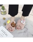 CuddlyIIPanda marka kobiety klapki japonki jesień zima Cartoon ciepłe pantofle domowe śliczne pluszowe ciepłe kaczka królik nied
