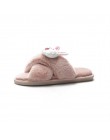 CuddlyIIPanda marka kobiety klapki japonki jesień zima Cartoon ciepłe pantofle domowe śliczne pluszowe ciepłe kaczka królik nied