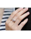 Bamos luksusowa kobieta biała suknia ślubna dla nowożeńców Wedding Ring Set moda 925 srebro wypełnione biżuteria obietnica CZ ka