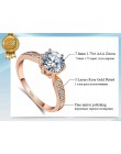 1.75ct AAA cyrkon obrączki dla kobiet różowe złoto kolor obrączki kobiet anel austriackie kryształy biżuteria najwyższej jakości