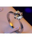 Producent hurtownia sześć pazur złoty pierścień Austria kryształ cyrkon pierścień prezent na Boże Narodzenie dla kobiet biżuteri