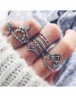 FAMSHIN 15 sztuk/zestaw moda w stylu Vintage pierścień zestaw Femme kamień srebrny Midi Finger pierścienie Boho kobiety biżuteri