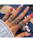 FAMSHIN 15 sztuk/zestaw moda w stylu Vintage pierścień zestaw Femme kamień srebrny Midi Finger pierścienie Boho kobiety biżuteri