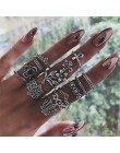 FAMSHIN 15 sztuk/zestaw moda w stylu Vintage pierścień zestaw Femme kamień srebrny Midi Finger pierścienie Boho kobiety biżuteri