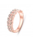 Najwyższej jakości złota zwięzłe klasyczne CZ kryształ ślub pierścień różowe złoto kolor austriackie Crystals sprzedaż hurtowa n