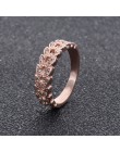 Najwyższej jakości złota zwięzłe klasyczne CZ kryształ ślub pierścień różowe złoto kolor austriackie Crystals sprzedaż hurtowa n