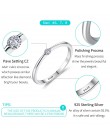 ELESHE autentyczne 925 Sterling Silver Rings okrągły cyrkon kryształowe pierścienie dla kobiet ślub oryginalny srebrny biżuteria