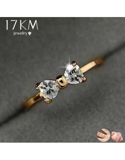 17 KM moda Austria kryształ pierścionki złoty kolor palec łuk pierścionek zaręczynowy ślub pierścienie sześciennych tlenku cyrko