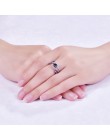 Lingmei Dropshipping moda kobiety biżuteria ślubna owalne serce projekt Multicolor i fioletowy biały CZ srebrny 925 pierścień ro