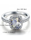 CC 925 Sterling Silver Rings dla kobiet ślubna dla nowożeńców Anelli modna biżuteria zaręczynowy pierścionek z białego złota kol