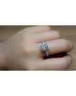 CC 925 Sterling Silver Rings dla kobiet ślubna dla nowożeńców Anelli modna biżuteria zaręczynowy pierścionek z białego złota kol