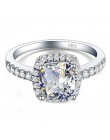 CC 925 Sterling Silver Rings dla kobiet ślubna dla nowożeńców Anelli modna biżuteria zaręczynowy pierścionek z białego złota kol