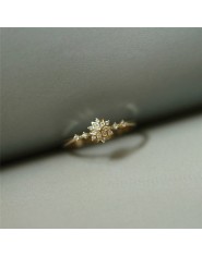 Delikatny pierścionek dla kobiet płatek śniegu ślubny Chic Dainty