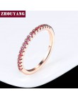 Ślub pierścień dla kobiet Man zwięzłe klasyczne Multicolor Mini cyrkonia różowe złoto kolor moda biżuteria R132 R133 ZHOUYANG