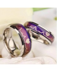 Ekskluzywny pierścionek kolor zmiana temperatury magia ze stali nierdzewnej ślubne pierścienie dla kobiet mężczyzn biżuteria