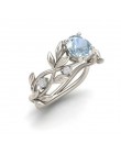 Klasyczny srebrny pierścionek damski delikatna obrączka w kształcie winorośli z cyrkoniami elegancki zaręczynowy