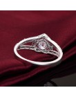 2018 wykwintne srebrny w kształcie serca obrączki cyrkon pierścień dla kobiet Bijoux Anel Femme pierścionek zaręczynowy komunika