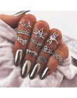 RAVIMOUR 7 styl w stylu Vintage Knuckle pierścionki dla kobiet Boho geometryczne pierścionek z kryształem w kształcie kwiatu zes