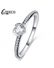 CUTEECO Dropshipping srebrny kolor wyczyść CZ ślub pierścień Fit oryginalny Pandora pierścienie dla kobiet 2018 gorąca sprzedaż 