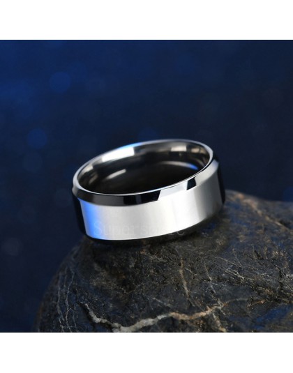 ELSEMODE wysokiej jakości tytanowa stal nierdzewna pierścienie czarny dla mężczyzn złoty srebrny niebieski Multi Color Smart US 