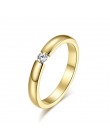 Pierścionek zaręczynowy dla kobiet ze stali nierdzewnej srebrny złoty kolor Finger Girl prezent usa rozmiar 5 6 7 8 9 10