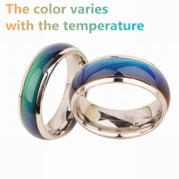 Pierścień ze stali nierdzewnej zmiana pierścienie nastrój nastroju/termiczny pierścień nastroju szerokie 6mm inteligentne biżute