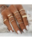 17 KM 12 sztuk/zestaw urok złoty kolor Midi Ring Finger zestaw dla kobiet w stylu Vintage Boho pierścionki na środek palca Party