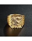 Punk Rock Eagle męska pierścień luksusowe złoty kolor resizable do 7-11 biżuteria na palce nigdy nie znikną