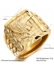 Punk Rock Eagle męska pierścień luksusowe złoty kolor resizable do 7-11 biżuteria na palce nigdy nie znikną