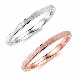 Moda proste peeling ze stali nierdzewnej kobiet pierścienie 2mm szerokość różowe złoto kolor biżuteria na palce prezent dla dzie
