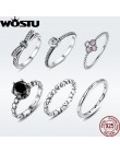 WOSTU gorąca sprzedaż 925 Sterling Silver Rings dla kobiet europejskiej oryginalny moda ślubna marka pierścień biżuteria prezent