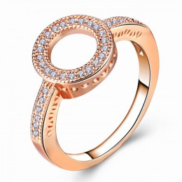 17 KM moda kobiet okrągłe pierścienie dla kobiet Lover biżuteria ślubna Party Trendy różowe złoto srebro kolor pierścień hurtown